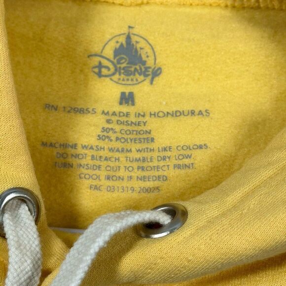 Disney Parks Walt Disney World Retro Rainbow Logo Yellow Hoodie Women's Medium - Picture 2 of 7